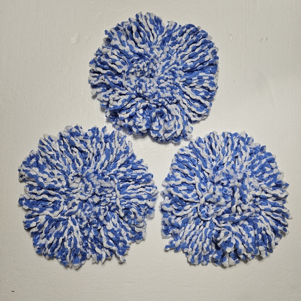 Spin‎ Mop Head Replacement Blue and White Refill Heads Set Of 3